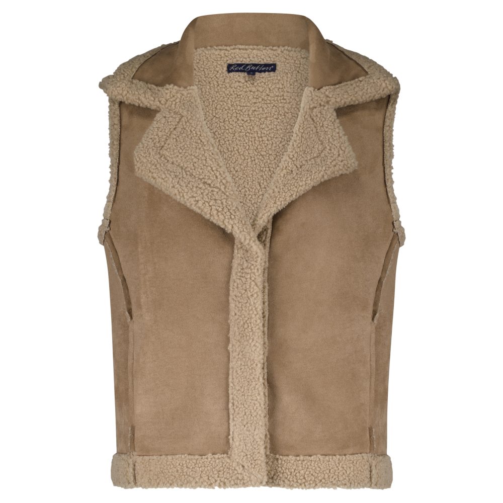 Red Button - Teddy Waistcoat - Almond
