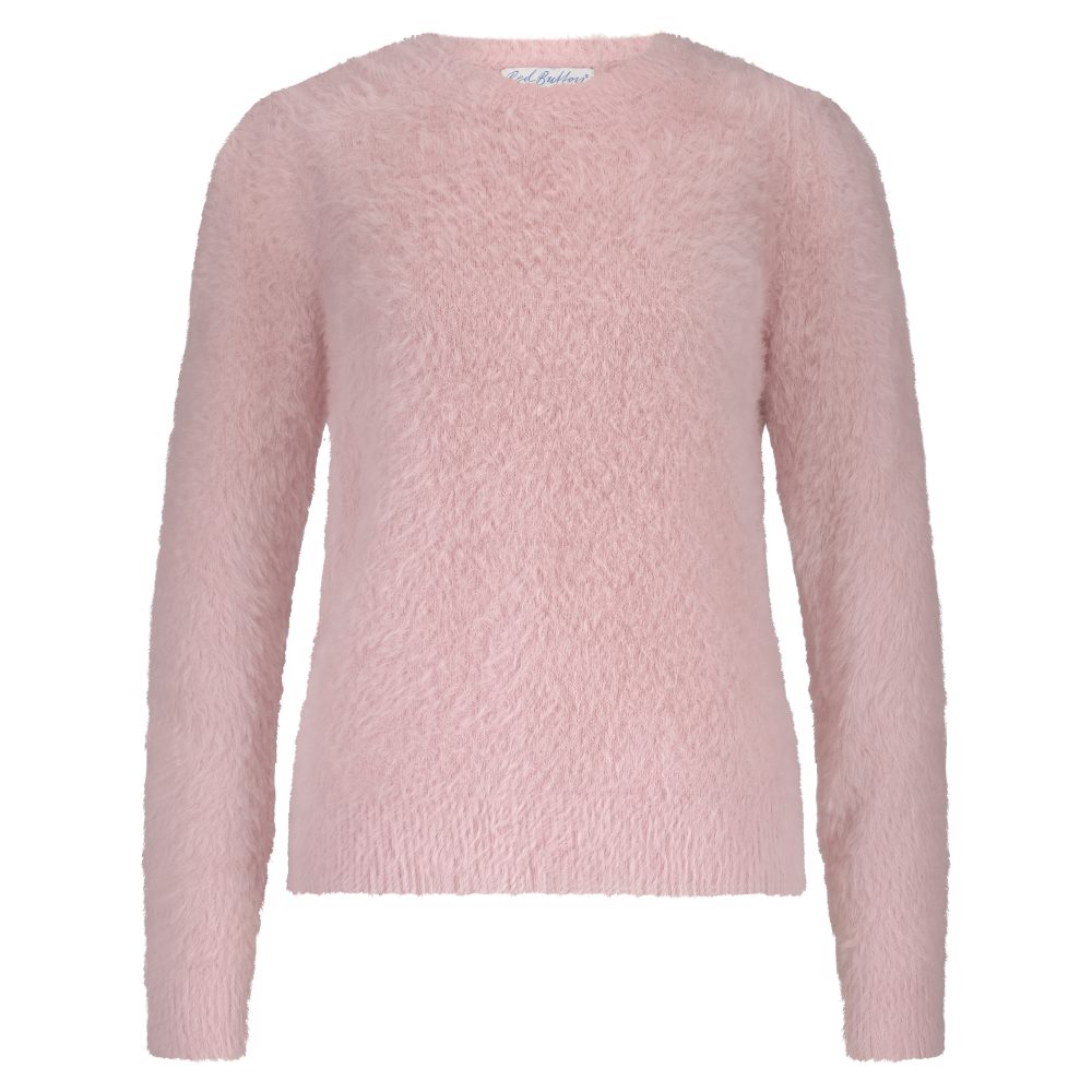 Red Button - Fuzzy Puff sleeve - Pink