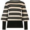Lady Day - Tracy Stripe Sweater - Black/Light latte