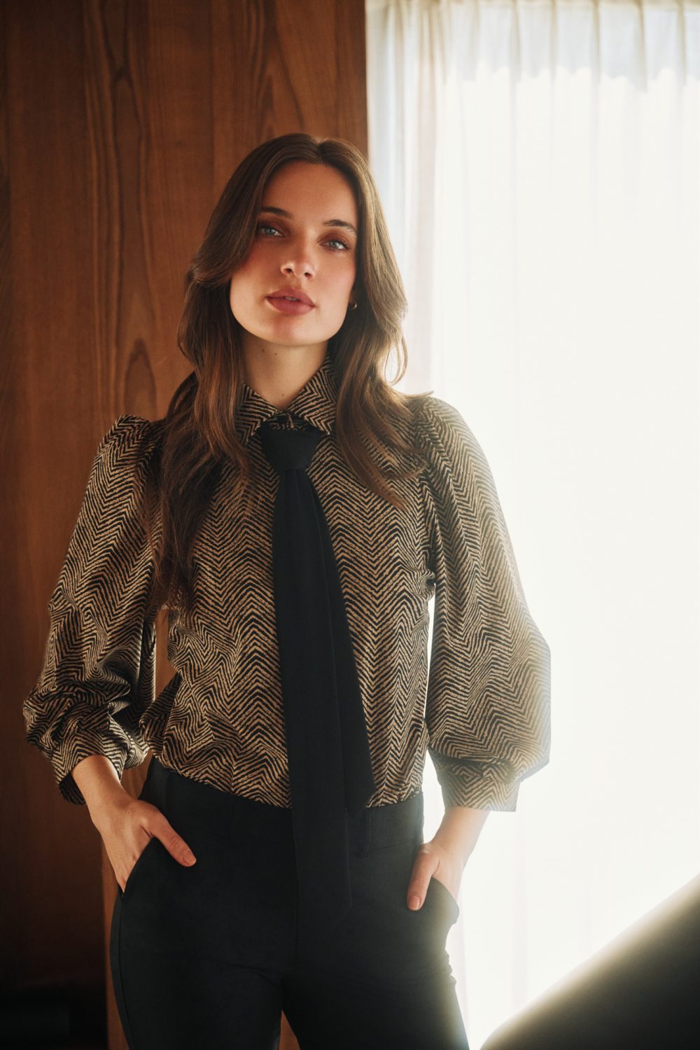Lady Day - Mary Blouse - Herringbone print