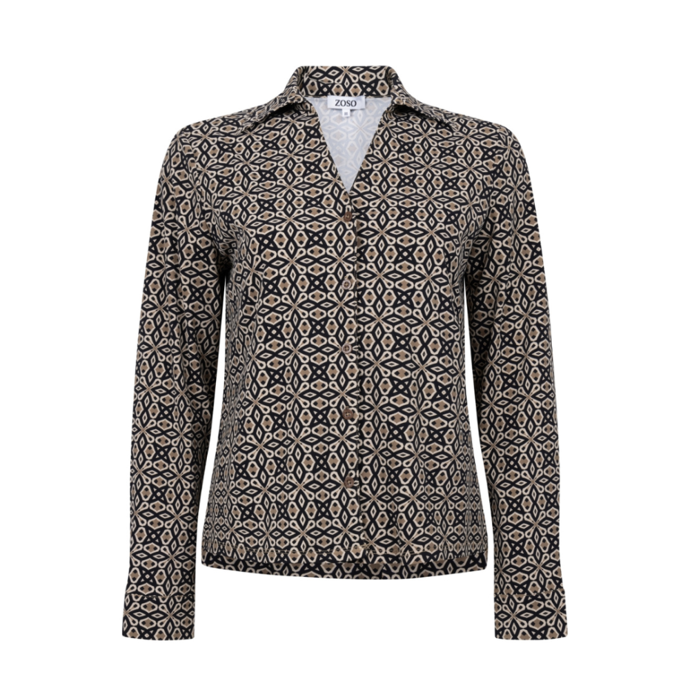 Zoso - Jolene Blouse - Black-camel