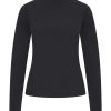 Mi Piace - T Shirt Ronde Hals Lange Mouwen - Black