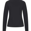 Mi Piace - T Shirt Ronde Hals Lange Mouwen - Black