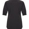 Mi Piace - Blouse Kort Pofmouw - Black