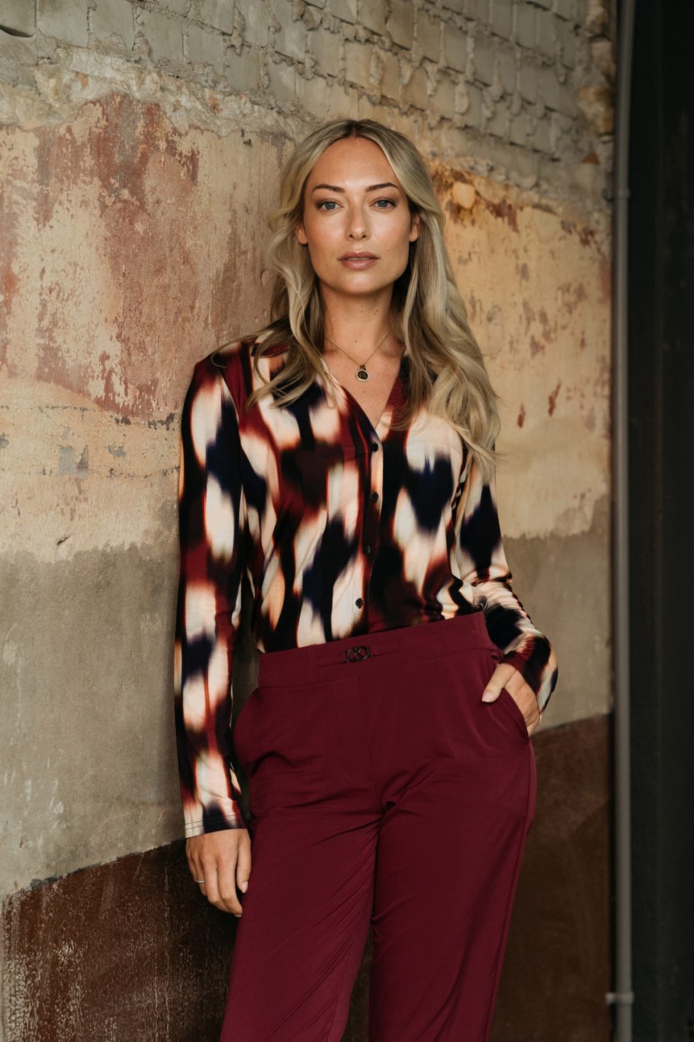 &Co Woman - Vayen Faded Big - Wine Red multi
