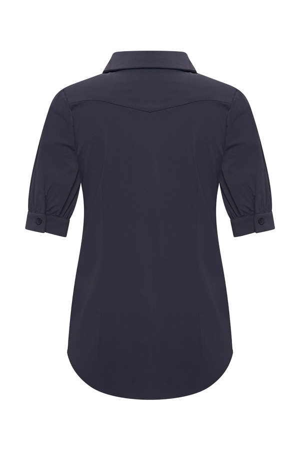Mi Piace - Blouse Kort Pofmouw - Dark Blue