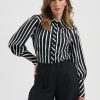 Lady Day - Bente Blouse - Black/Wool White stripe