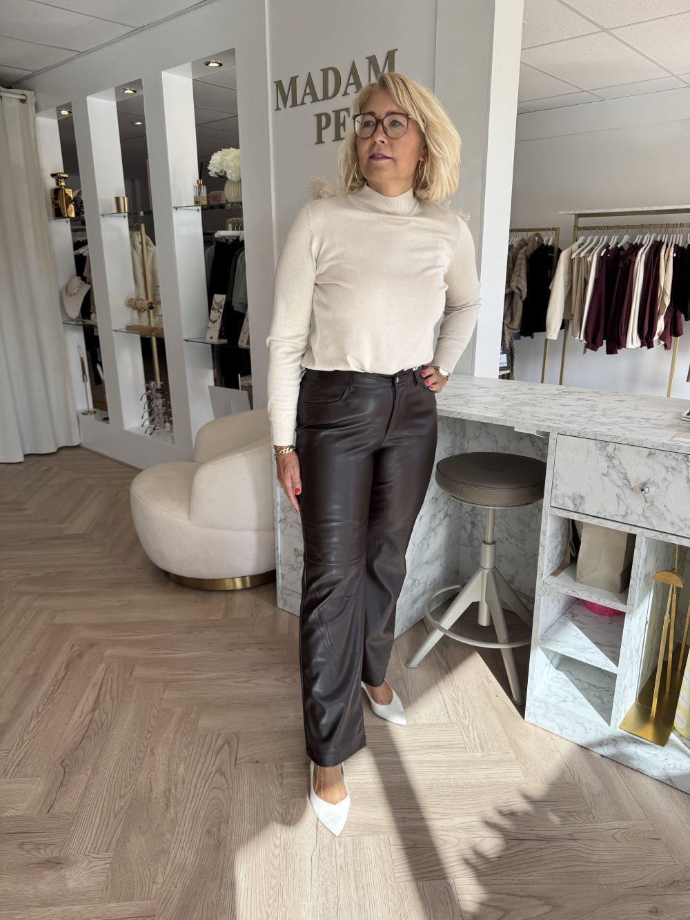 Red Button - Colette Faux leather L32 - Brown