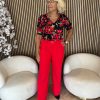 Lady Day - Pearl Trousers - Fiery red