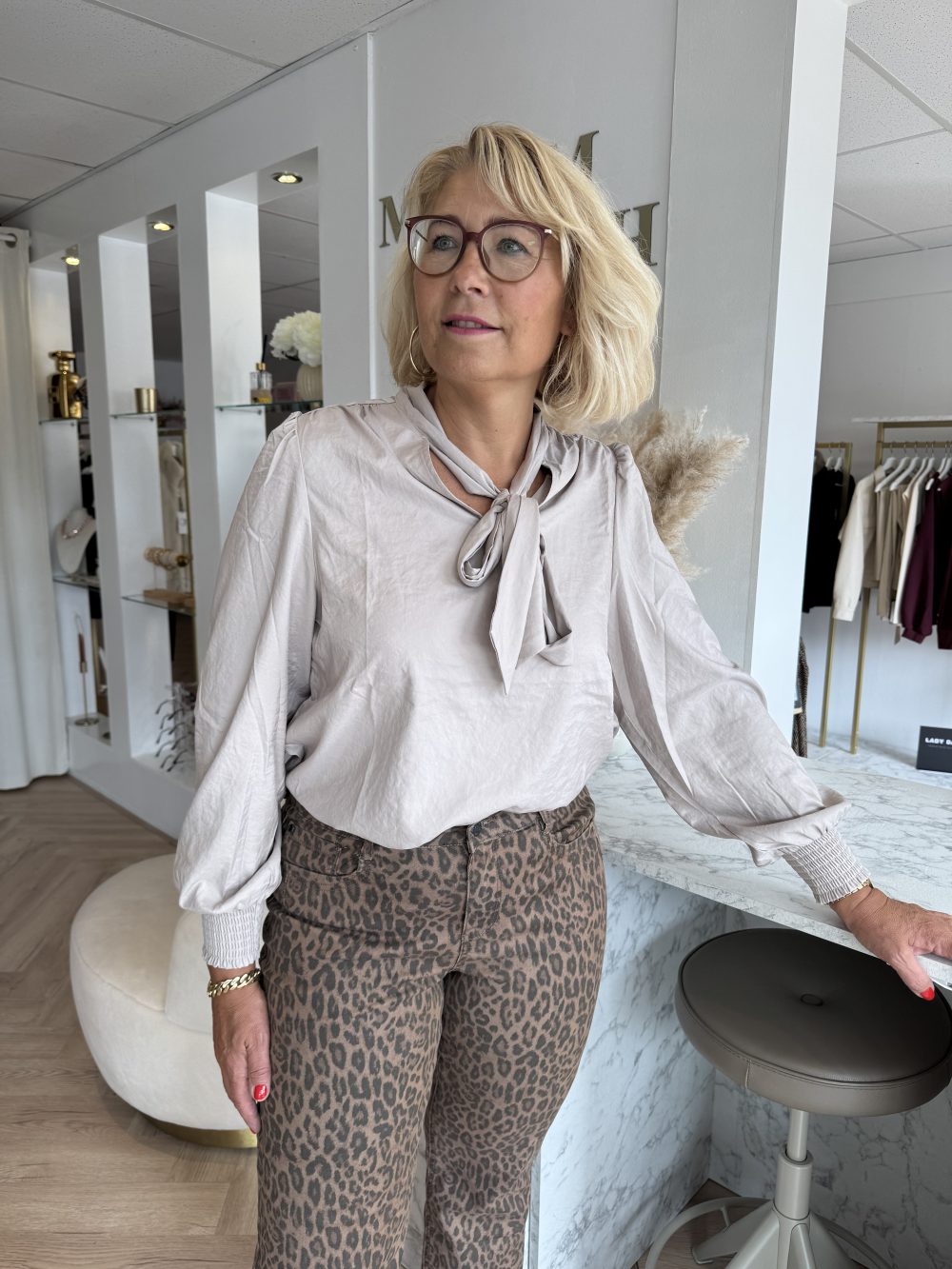 Red Button - Estelle bow sparkle - Latte