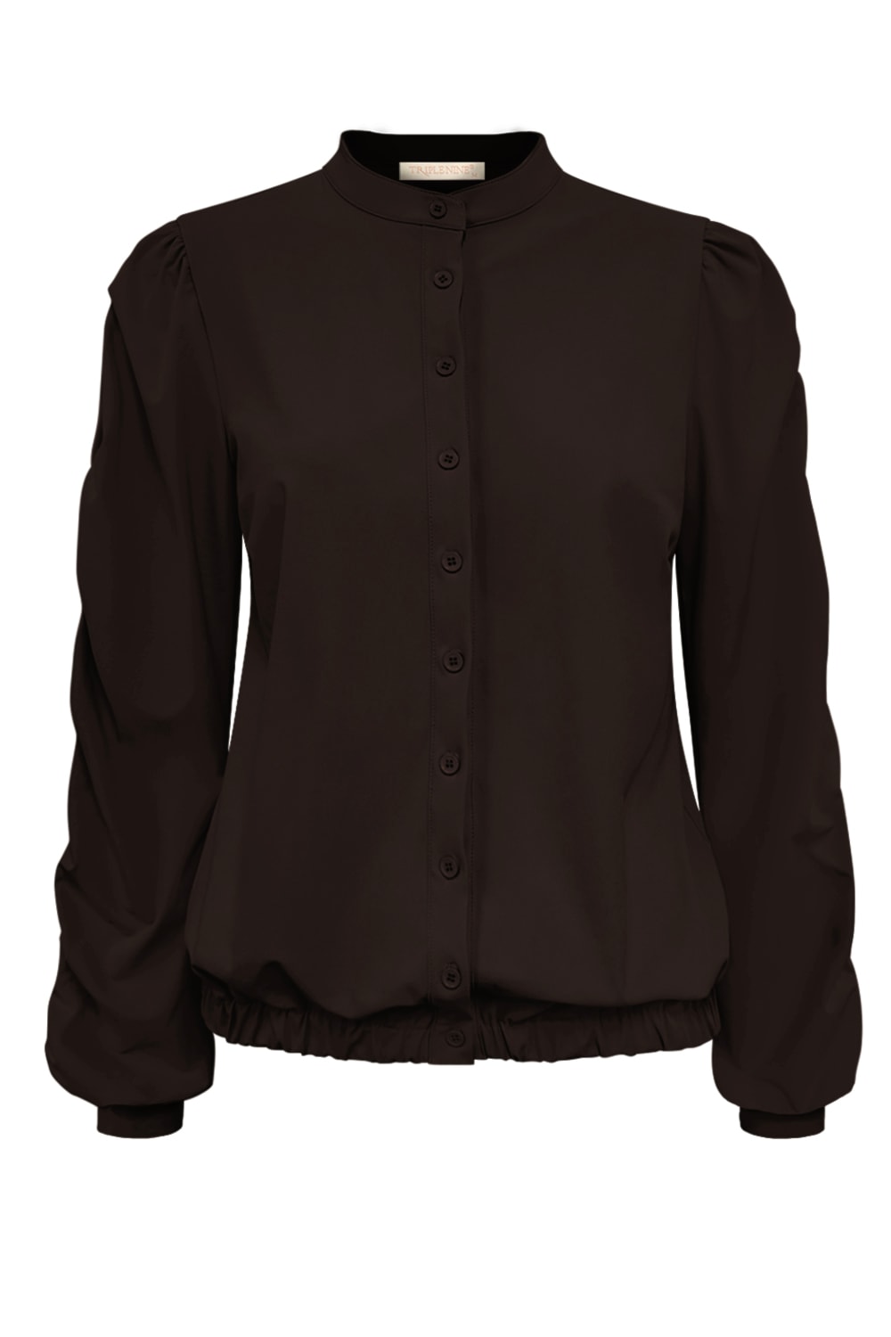 Triple Nine - Jacket with gold rib on the sleeves and smoked - D.Brown