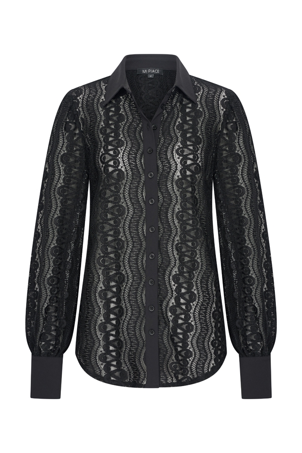 Mi Piace - Blouse Kant - Mint Leaf Black