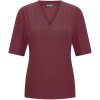 Mi Piace - Shirt V Neck Ribbed - Burgundy