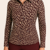 Mi Piace - Blouse Abstracte Print - Burgundy | Latte
