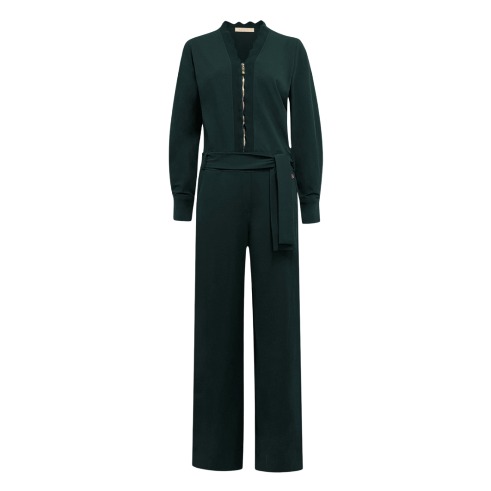 Triple Nine - Jumpsuit Zip Zig Zag - Velvet Green