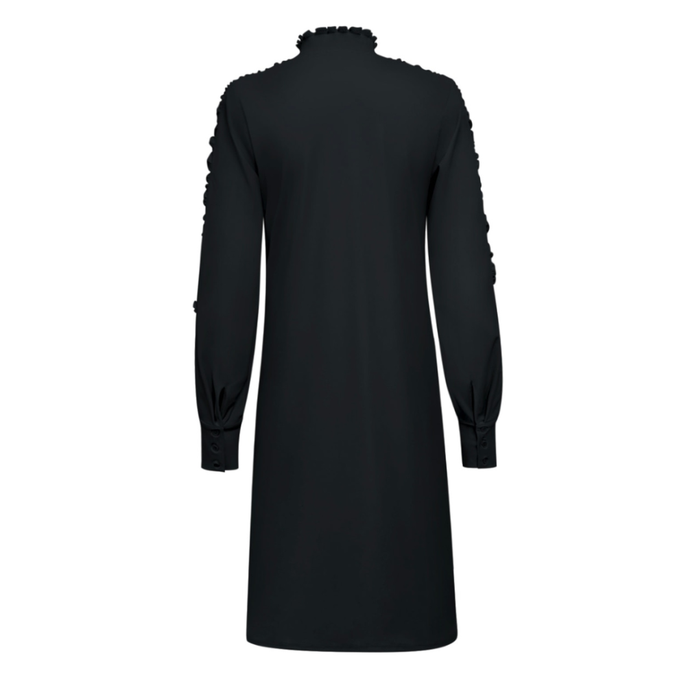 Triple Nine - Dress long sleeves smoked shoulder - Black