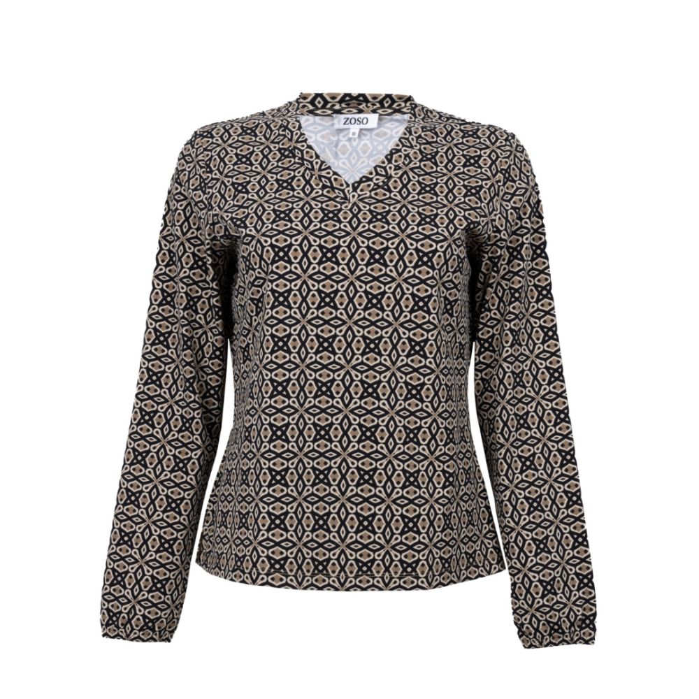 Zoso - Vanessa T-shirt - Black-camel