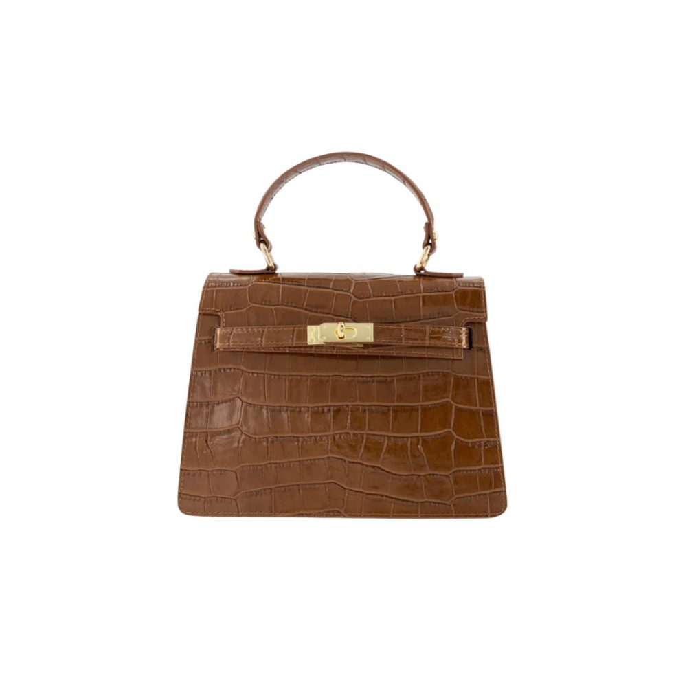 Madam Peach - Helene Bag croco - Hazel brown