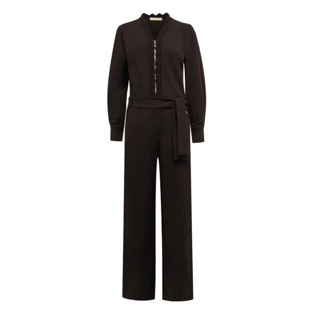 Triple Nine - Jumpsuit Zip Zig Zag - D. Brown