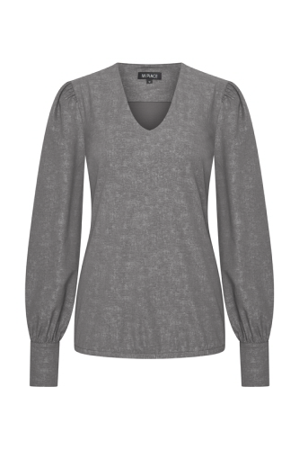 Top Puff Sleeves Stone Foil Print