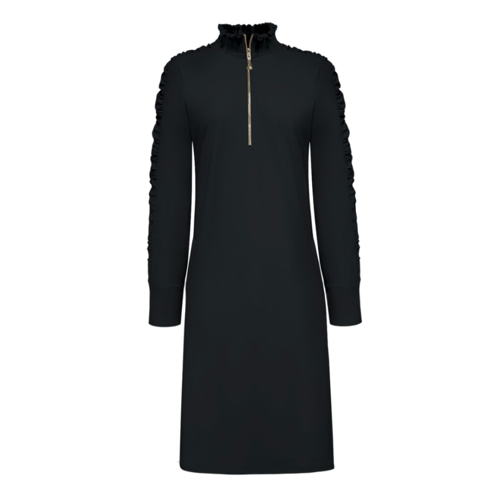 Triple Nine - Dress long sleeves smoked shoulder - Black