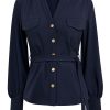 Triple Nine - Blouse cargo pockets and belt - Navy