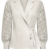 Triple Nine - Blazer cross body lace sleeves - Beige