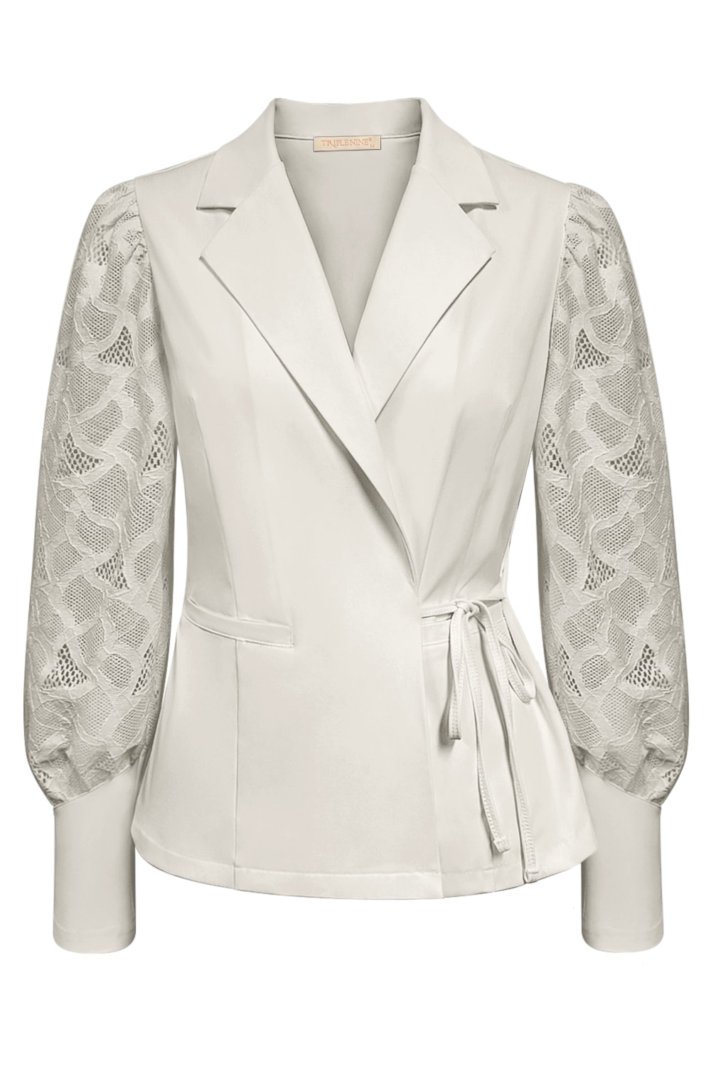 Triple Nine - Blazer cross body lace sleeves - Beige