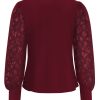 Triple Nine - Top cross body with lace sleeves - Burgundy