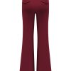 Triple Nine - Pant flared with gold rib belt - Burgundy
