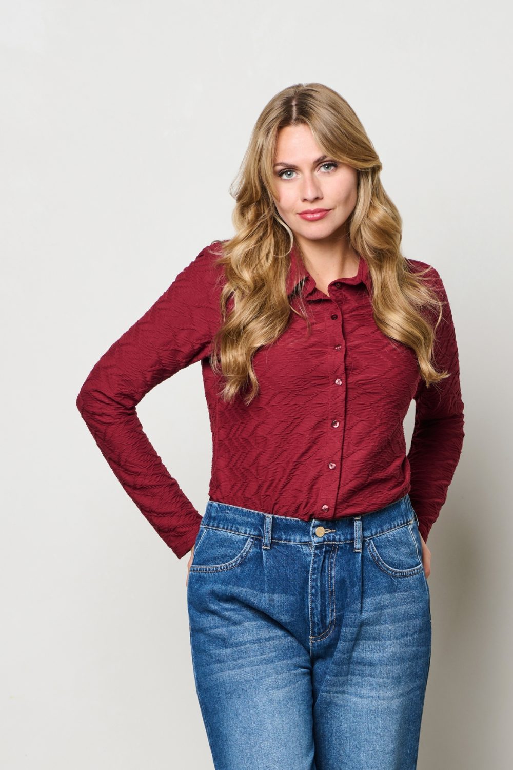 &Co Woman - Lotte Jacquard - Wine Red