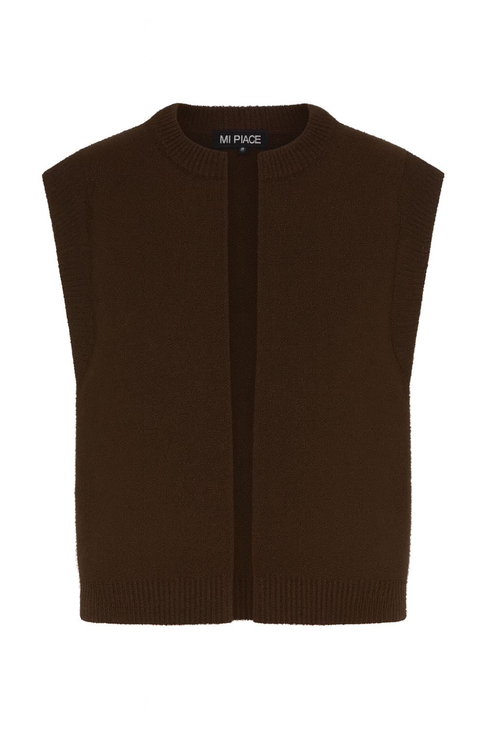 Mi Piace - Vest Hairy Mouwloos - Espresso