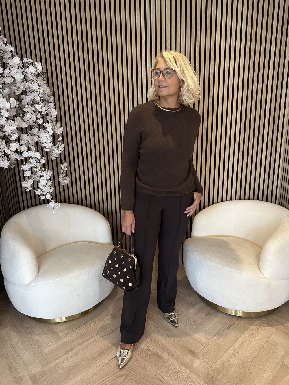 Triple Nine - Baby alpaca trui lange mouw - Brown