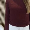 Triple Nine - Baby alpaca trui lange mouw - Bordeaux