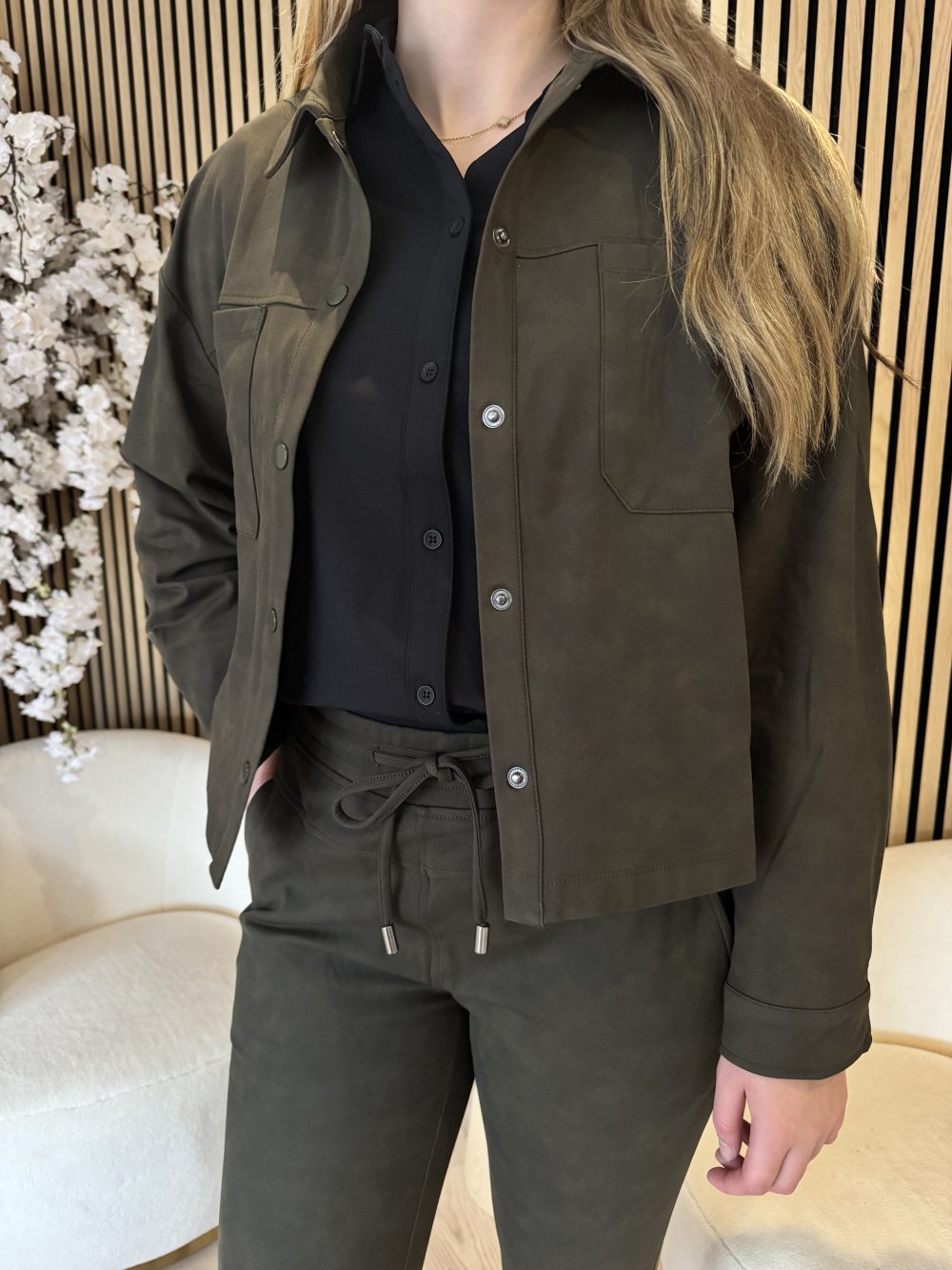 Lady Day - Merci Brushed Jacket - Dark Olive