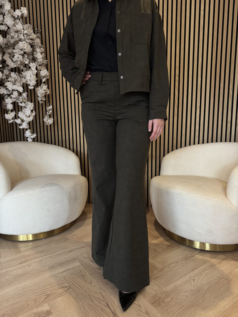 Lady Day - Phoenix Brushed Trousers - Dark Olive