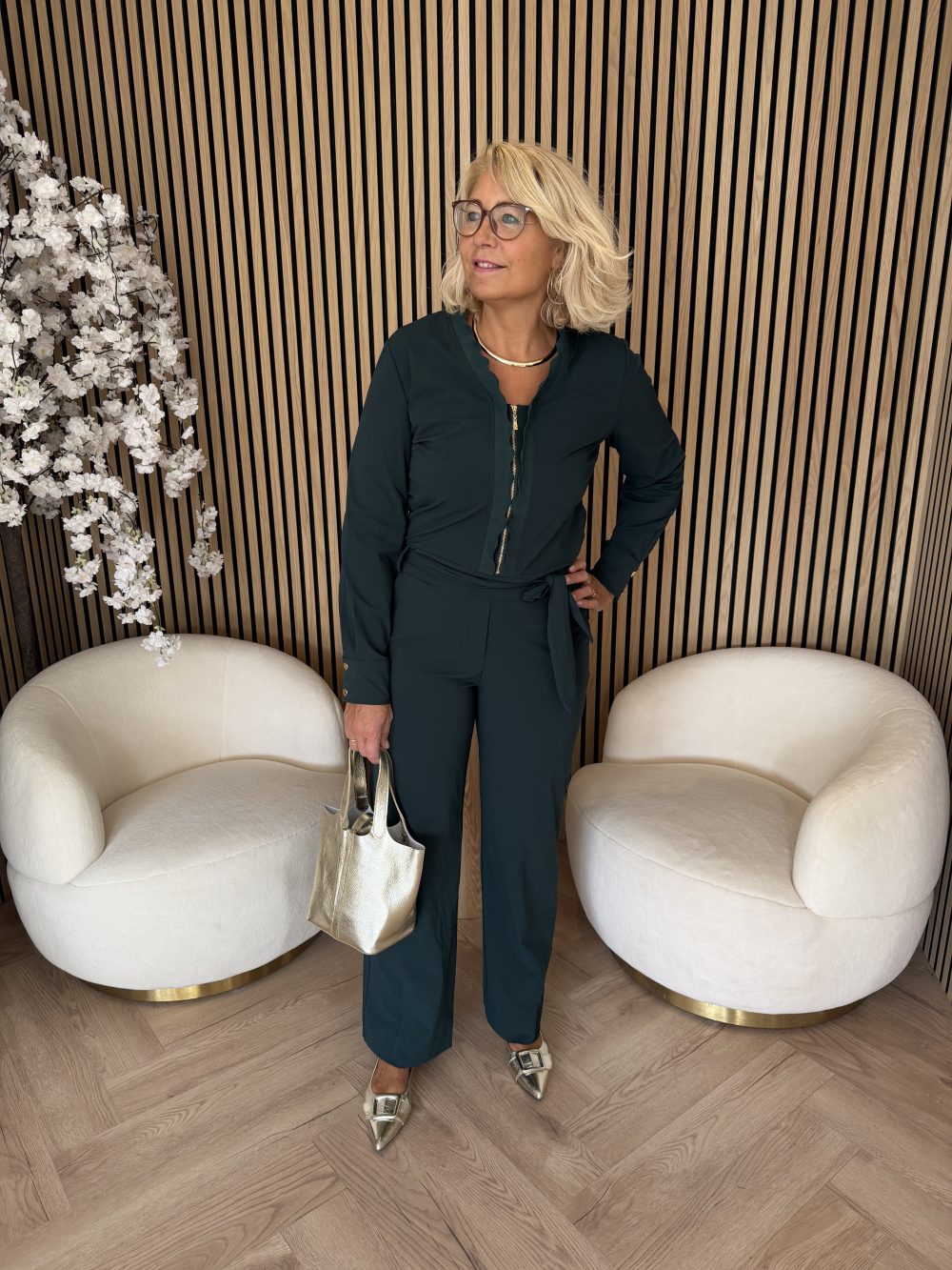 Triple Nine - Jumpsuit Zip Zig Zag - Velvet Green