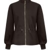 Triple Nine - Jacket with gold rib on the sleeves and smoked - D.Brown