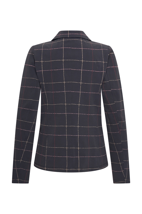 Mi Piace - Blazer Check Herringbone Print - Black | Burgundy