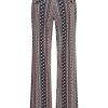 Mi Piace - Trousers Straight Boho Print - Black