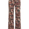 Mi Piace - Trousers Straight Swirly Print - Rust