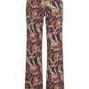 Mi Piace - Trousers Straight Swirly Print - Rust