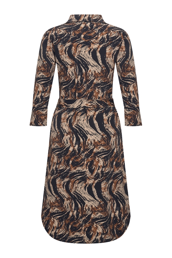 Mi Piace - Dress Swirly Print - Caramel