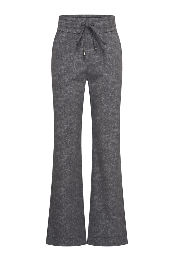 Mi Piace - Trousers Straight 089 Heavy Stone Foil Print - Dark Grey