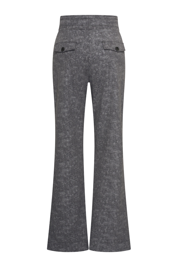Mi Piace - Trousers Straight 089 Heavy Stone Foil Print - Dark Grey
