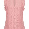 Mi Piace - Top Mouwloos Kant - Dusty Rose