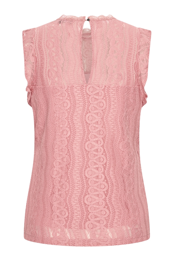 Mi Piace - Top Mouwloos Kant - Dusty Rose
