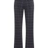 Mi Piace - Trousers Check Herringbone - Black | Burgundy