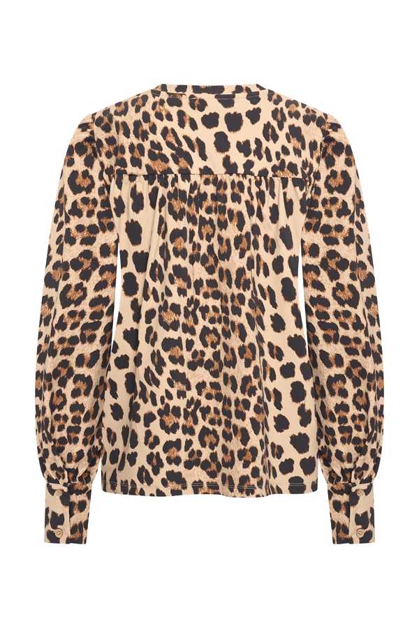 Mi Piace - Top V Neck Leopard Print - Latte