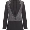 Mi Piace - Blazer Bonded Combi Denim Print - Black